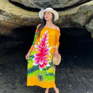 Rayon Dress Hand Painted Floral Design High Quality